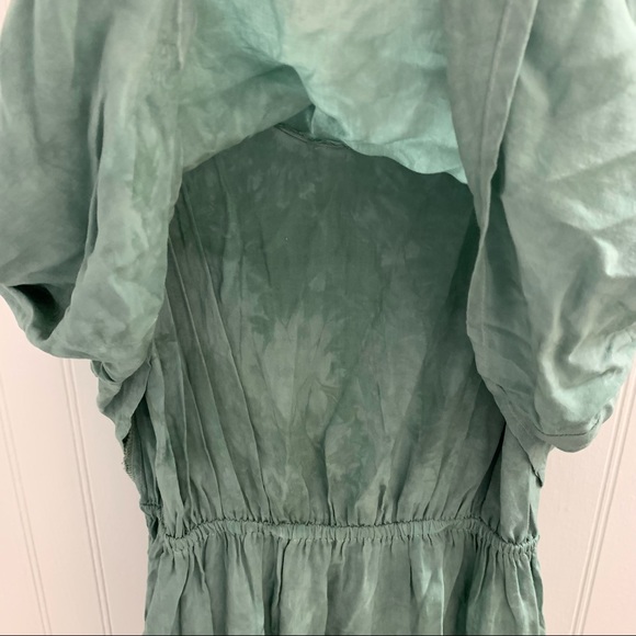 BLUE LIFE Green Teal Acid Wash Sleeveless Side Slit Asymmetrical Dress XS - Picture 5 of 12